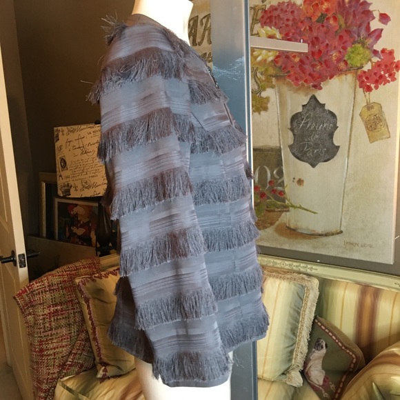 Banana Republic Heritage Gray Fringe Blazer Jacket - Picture 4 of 7